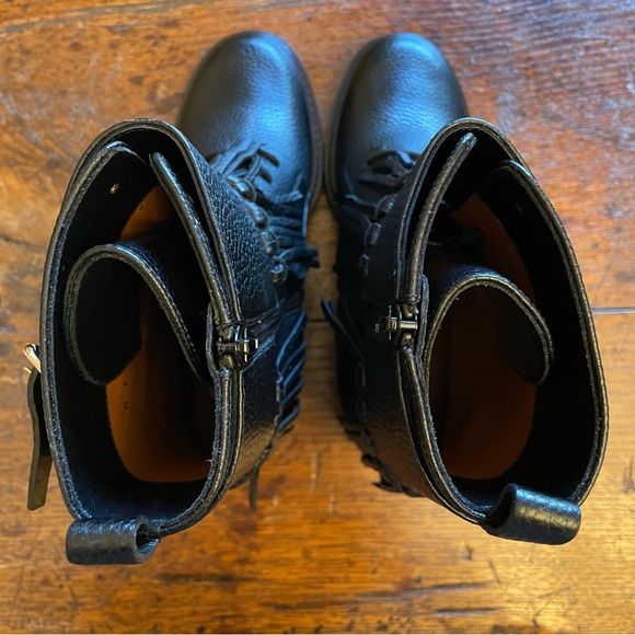 NWOT Valentino Fringe Combat Boot Black - Picture 5 of 14